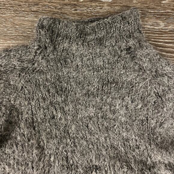 Gudrun & Gudrun Suri Alpaca Wool Grey Fuzzy Turtleneck Sweater L Made in Peru - Picture 9 of 12